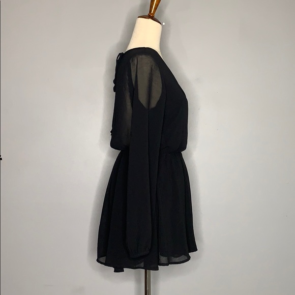 Final Touch Sheer Black Long Sleeve Romper Small - Picture 4 of 10